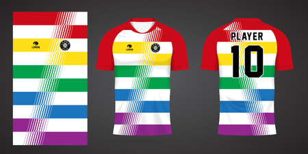 colorful football jersey sport design templateのイラスト素材