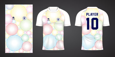 colorful football jersey sport design templateのイラスト素材