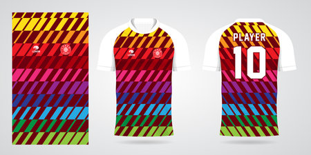 colorful football jersey sport design templateのイラスト素材