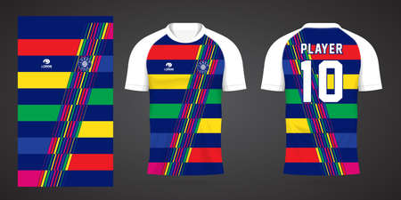 colorful football jersey sport design templateのイラスト素材
