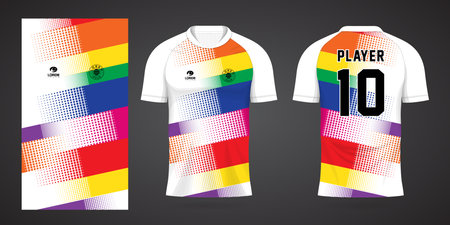 colorful football jersey sport design templateのイラスト素材