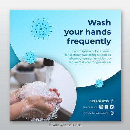 virus banner template for social mediaのイラスト素材