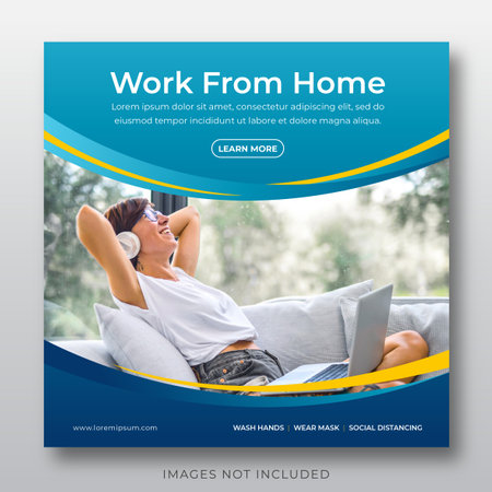 work from home banner. Work From Home landing page template. Work from home concept. Work from home concept.のイラスト素材