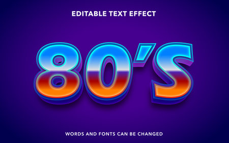 Editable text effect - 80s Style 3d Text Style Effectのイラスト素材