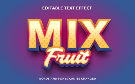 Editable text effect - Mix Fruit Style 3d Text Style Effectのイラスト素材