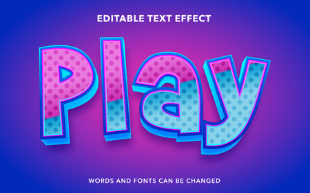 Play Text Effect, Editable Text Style Effect - Graphic Design Elementのイラスト素材