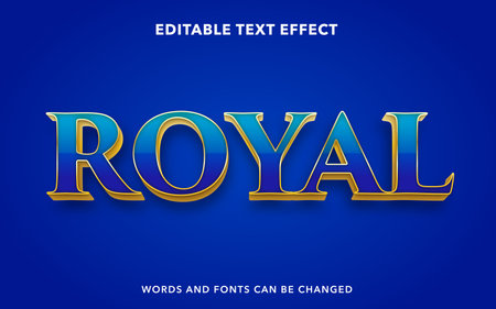 Editable text effect - Royal 3d style text style premium vectorのイラスト素材