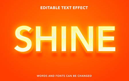Editable text effect - Shine 3d style vector text effect templateのイラスト素材
