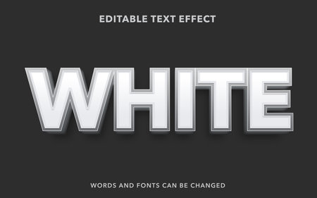 Editable text effect. - White 3d text style. Graphic concept for your designのイラスト素材