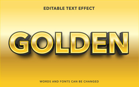 Editable text effect - Golden Text Style Effect. Graphic Design Elementのイラスト素材