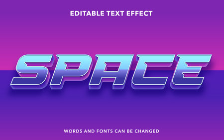 space text effect, Editable text style effect - Graphic Design Elementのイラスト素材