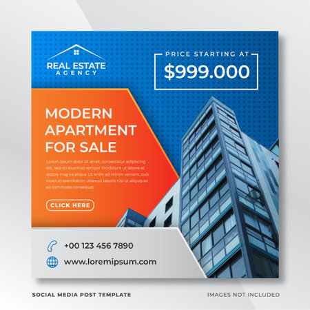 real estate home post template. Real Estate Brochure Flyer design Layout template in A4 sizeのイラスト素材