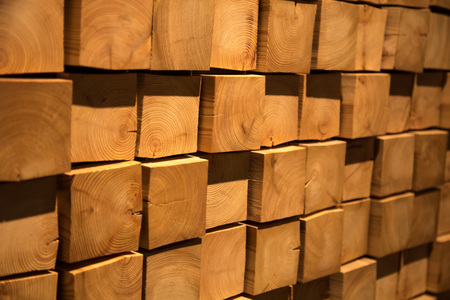the wooden blocks abstract in a roomの写真素材