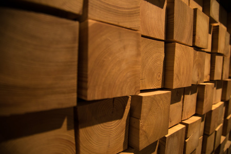 the wooden blocks abstract in a roomの写真素材