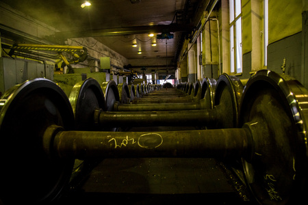 maintenance of the train wheelsの写真素材