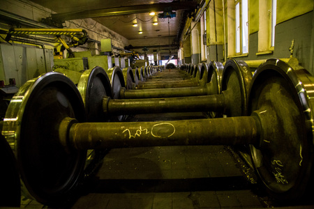 maintenance of the train wheelsの写真素材
