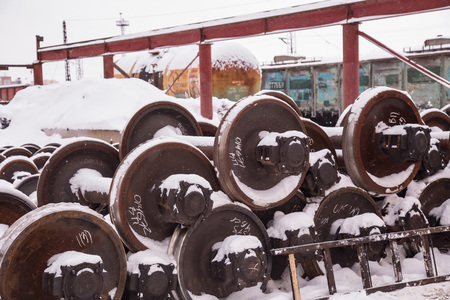maintenance of the train wheelsの写真素材