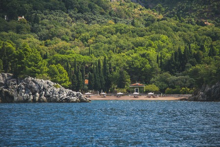 mountains on the seaの写真素材