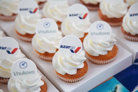 01 october 2018, Azur Air airlines in Vnukovo airportのeditorial素材