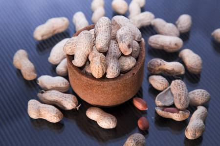 In shell peanuts in a glass