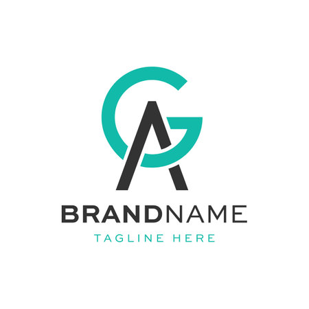 Simple circle initial letter G and A icon vector logo suits for your business or personal brandingのイラスト素材