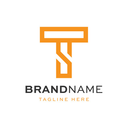 Simple initial letter T or TS icon vector logoのイラスト素材
