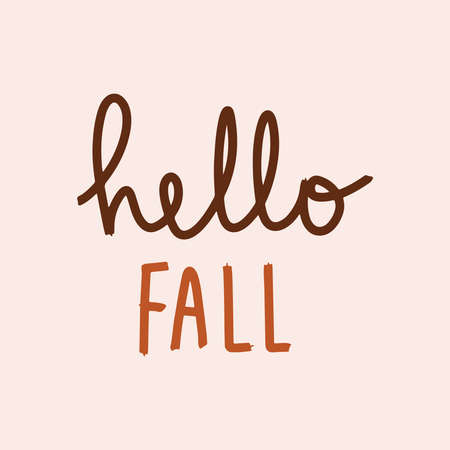 Hand lettering hello autumn.