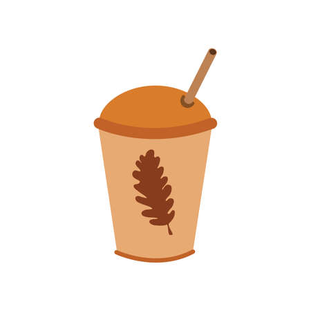 Paper cup of coffee vector illustration. Flat illustration on a white background. Single elementのイラスト素材