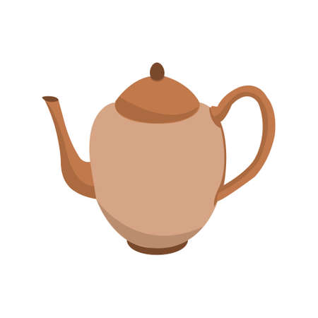 Ceramic teapot for tea, flat vector illustrationのイラスト素材