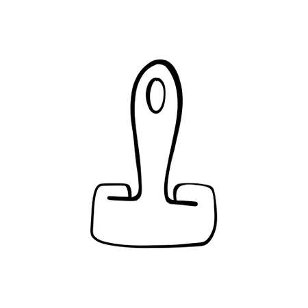 Stationery binder, clip for papers Vector doodleのイラスト素材