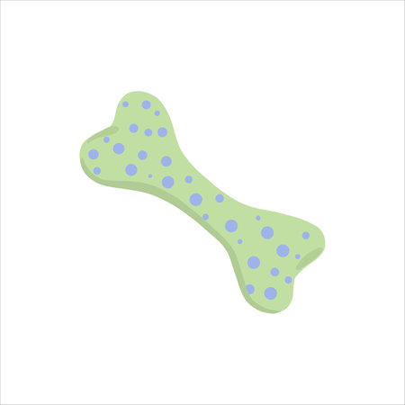 Animal accessory, bone toy for dogs. Vector isolated on white background. Doodle stock illustration, flat style.のイラスト素材