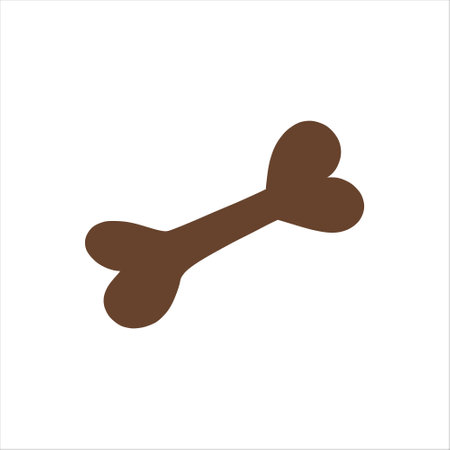 Bone. A bone for a dog. Vector icon, doodle illustration flat style.のイラスト素材