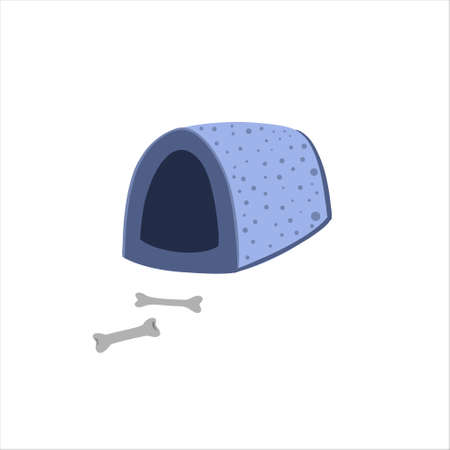 cozy soft house for pets, cats and dogs. Doodle vector hand-drawn in cartoon styleのイラスト素材