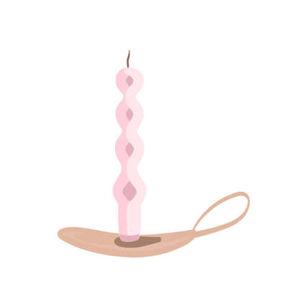 swirling wax candle, vector isolated on white backgroundのイラスト素材
