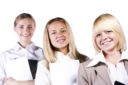 Group of three confident businesswoman smilingの写真素材