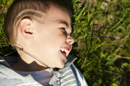 Little beautiful kid outdoorの写真素材