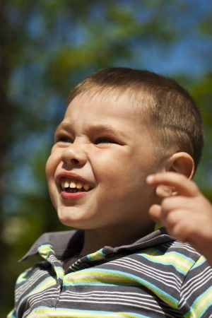 Little beautiful kid outdoorの写真素材