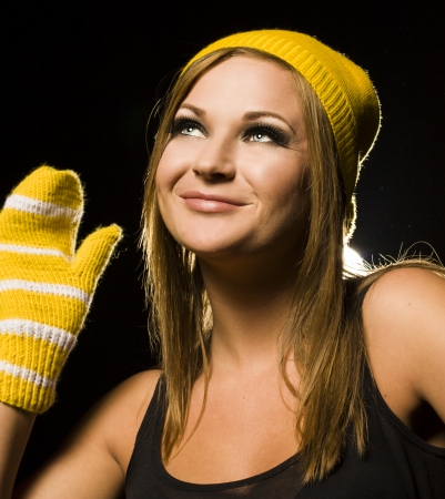 Beautiful girl in winter clothesの写真素材