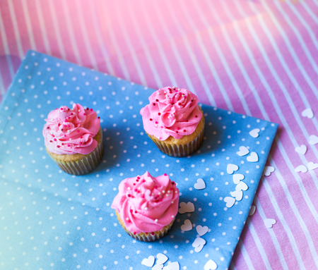 three Cupcakesの写真素材