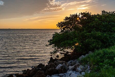 Fishing spot on the Tampa Bay as the sun rises