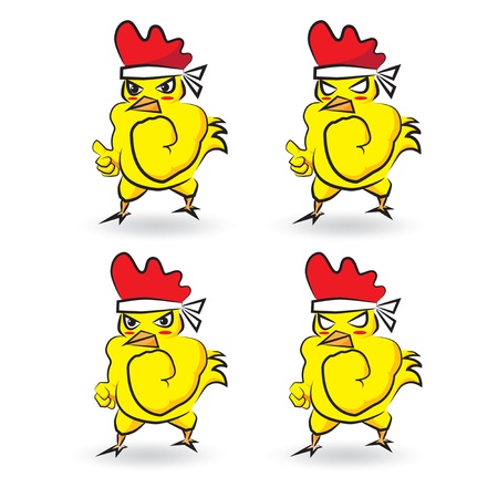 Chicken strong vector on white backgroundのイラスト素材