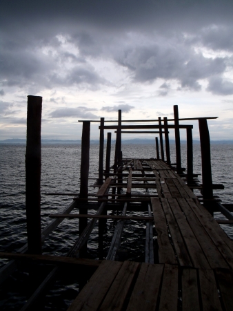 DARK STORM CLOUDS and seaの写真素材