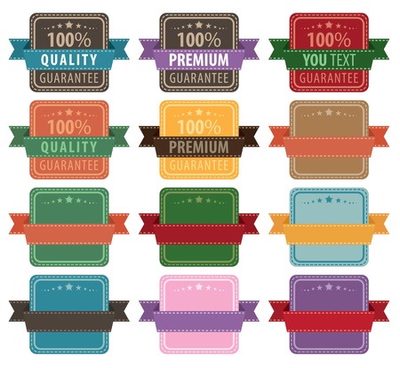 Vector set of retro labels on white backgroundのイラスト素材