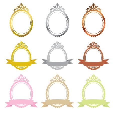 Set of Text box frame vintageのイラスト素材