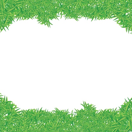  illustration of green grass frameのイラスト素材