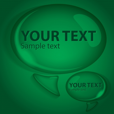 vector illustration of bubble water drop talk on green backgroundのイラスト素材