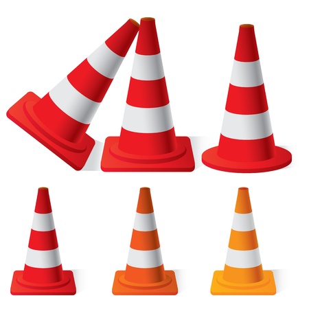 Illustration of Safety Traffic Cones setのイラスト素材