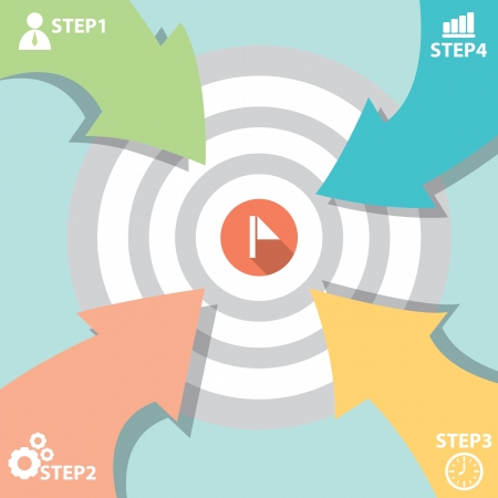 Arrow to Target Success Business  vector illustrationのイラスト素材