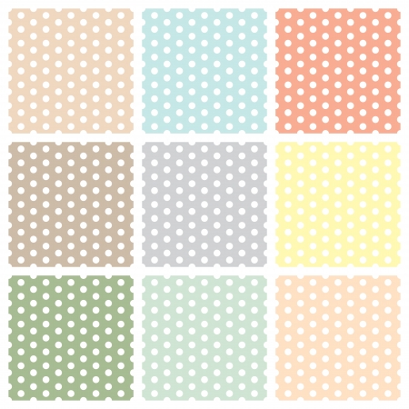 Vintage seamless polka dot patterns set. vectorのイラスト素材