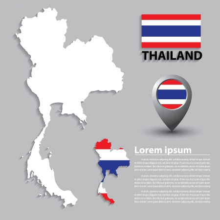 Flag and Map of Thailand. vector illustrationのイラスト素材